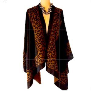 Women’s One Size Animal Print gorgeous Shawl Cardigan Poncho sweater